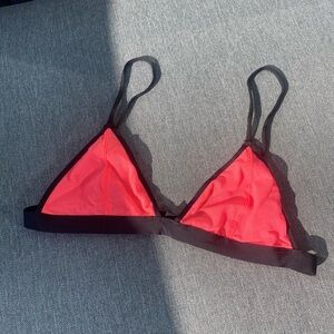 triangl bralette coral-red with black trim